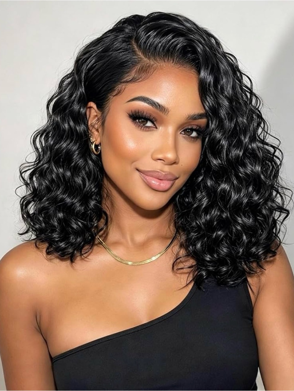 Bob Wig Human Hair 13x5x1 C Part Lace Front Wigs 14Inch